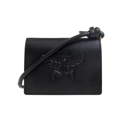 MCM Тисненая кожа Сумка через плечо Кошелек Мини Женский Черный