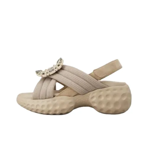 Roger Vivier VIV' RUN Светлый One Strap Сандалии 7,5 см Женские Бежевые