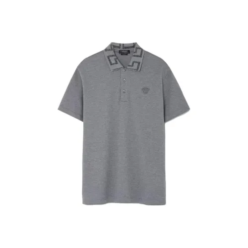 VERSACE SS23 Поло Мужское Темно-Серое