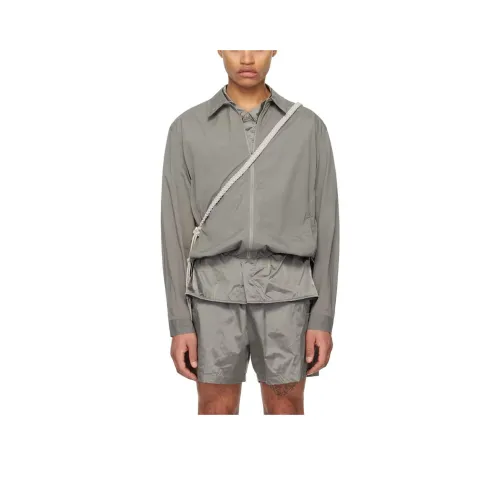 AMOMENTO SS24 ZIP UP Рубашка Мужская Серый Серый