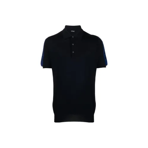 KITON Мужская поло темно-синего цвета