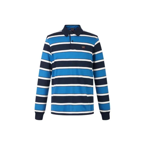 Paul Shark Yachting Поло Мужское Синий Белый