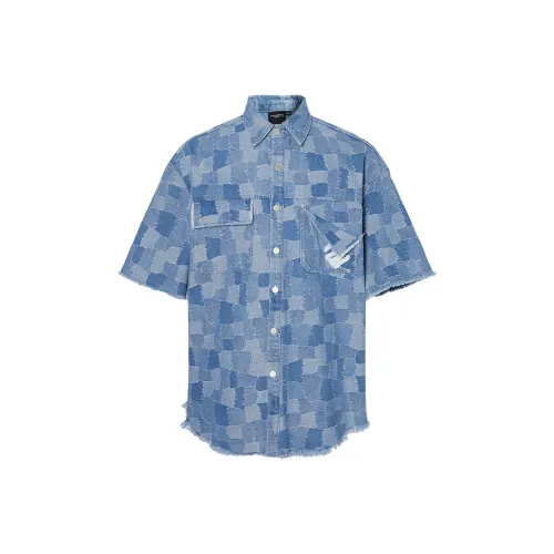 ROCAWEAR Светло-синяя унисекс рубашка