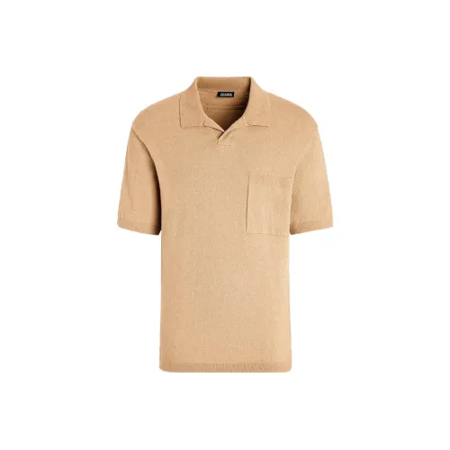 Ermenegildo Zegna Peach Pink Men's Polo