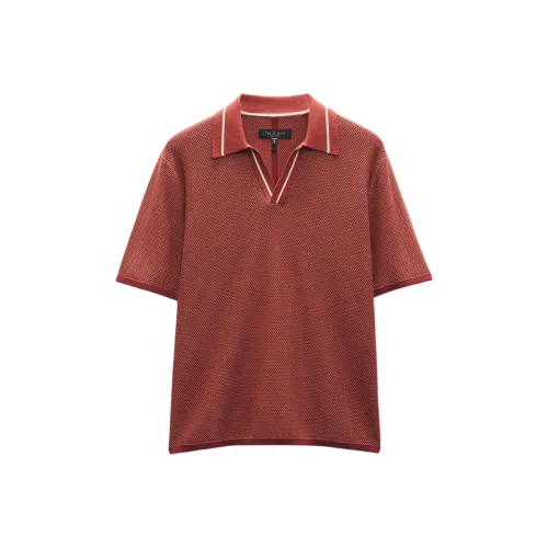 RAG BONE Red Men's Polo Shirt RAG BONE Красный Мужская Поло Рубашка