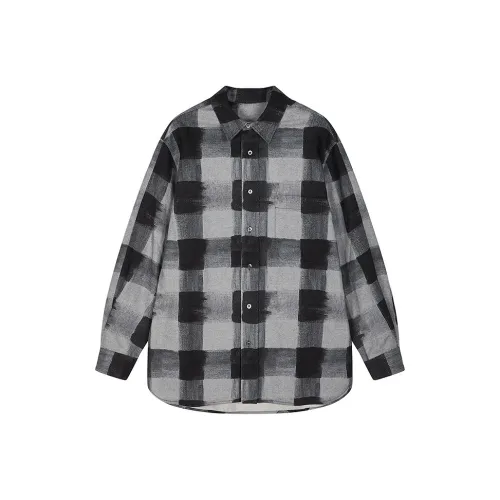 CROQUIS Рубашка Мужская Черно-белая Полосы Клетка