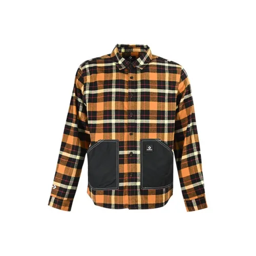 Конверс Plaid Patchwork Woven Рубашка Унисекс Желтая