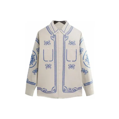 KITH Collaboration Белая Мужская Рубашка