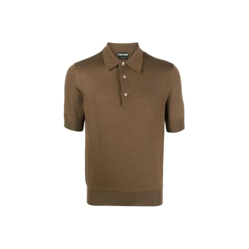 TOM FORD Мужская Поло Коричневая