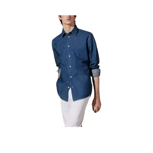HERMES Мужские Синие Рубашки