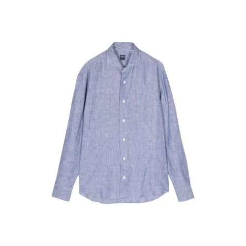 FEDELI Oxford Blue Men's Shirts
