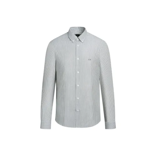 ARMANI EXCHANGEAE FW24 Рубашка Мужская Белый Темно-Синий Полосы