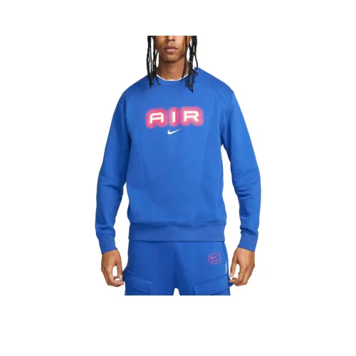 nike Флис Свитшот с круглым вырезом Мужской Королевский синий