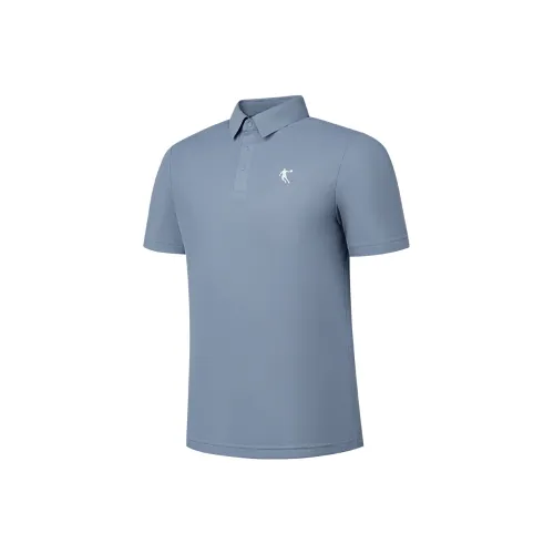 QIAODAN Поло Мужское Мягкое Серый Синий