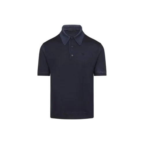 PRADA Мужская поло синего цвета