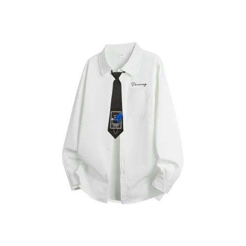 PEIMENG Белая унисекс рубашка