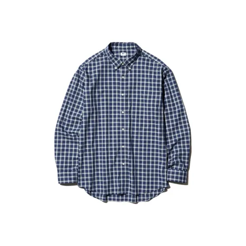 UNIQLO Морской синий Унисекс Рубашки