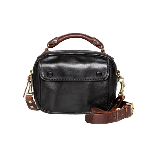 VIHUS Сумка из крупнозернистой текстуры коровьей кожи стандартная унисекс черная кофейная