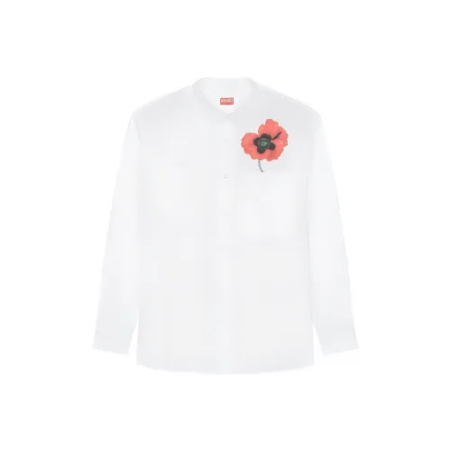 KENZO Poppy Flower Series Белая Мужская Рубашка