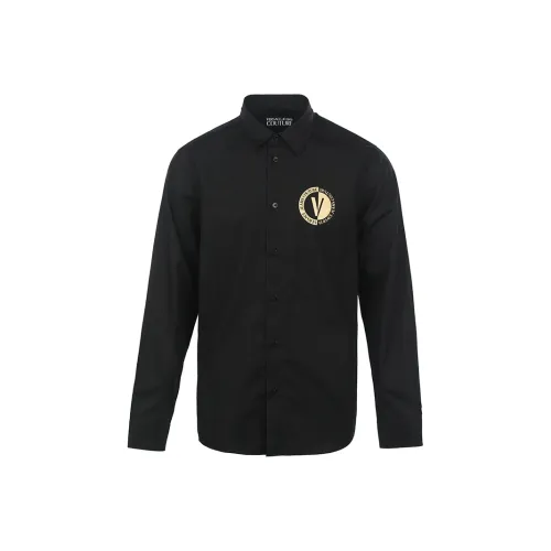 VERSACE JEANS COUTURE Мужские Черные Рубашки