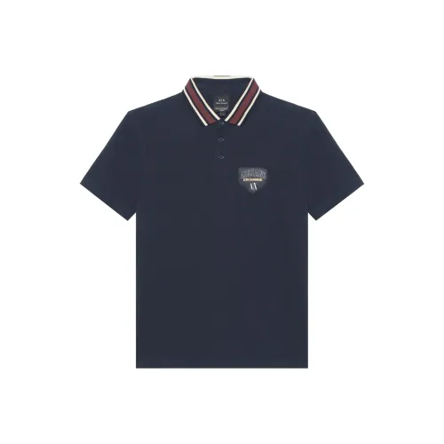 ARMANI EXCHANGE Темно-синяя мужская рубашка поло