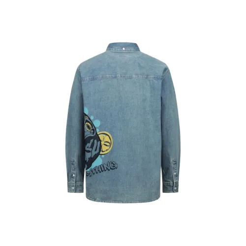 EVISU Джинсовый Синий Мужские Рубашки