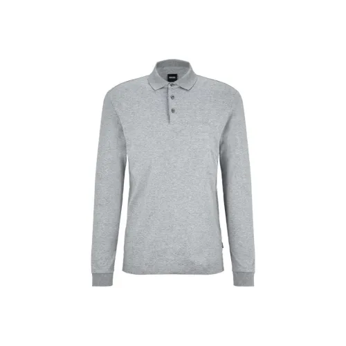 Hugo Boss Light Gray Men's Polo Hugo Boss Светло-серый Мужской Поло