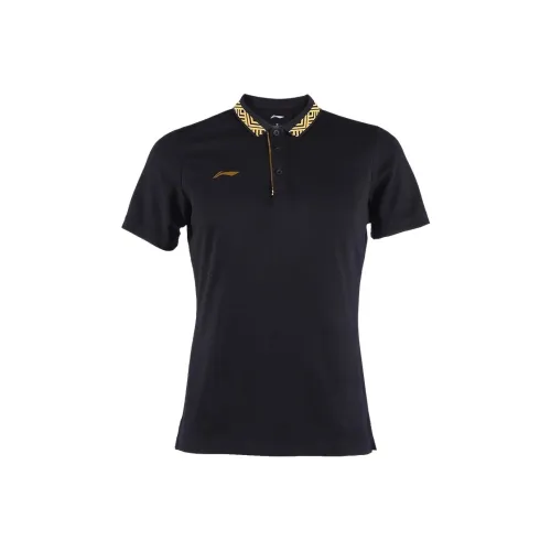 LINING Черное унисекс-поло