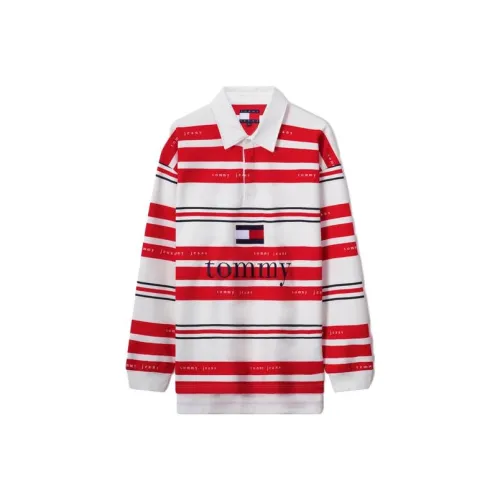 Tommy Hilfiger Красные и белые полосы XNL Унисекс Поло