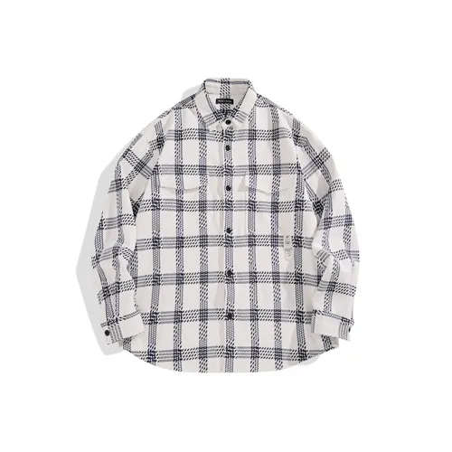 PEACEBIRD MEN Клетка 1 Свободный крой Мужская рубашка