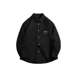 [Легко ухаживать и устойчивый к складкам] Черный (B Smile Wreath Логотип на груди)