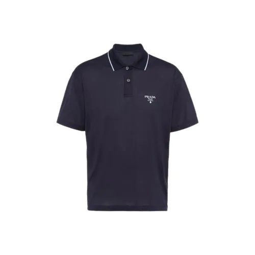 PRADA FW24 Поло Мужское Blue
