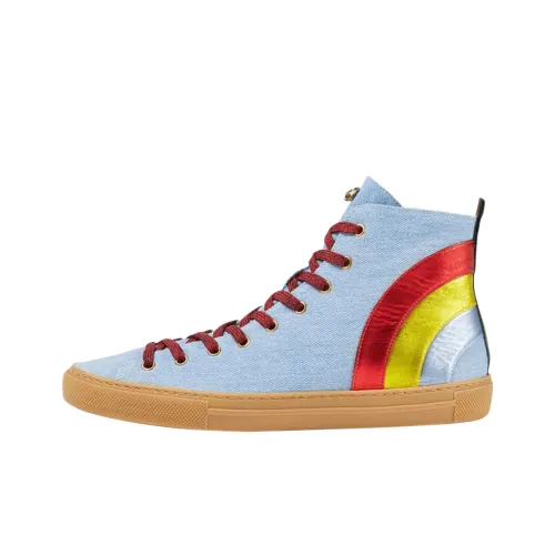 GUCCI Denim High Top Sneakers Men's Blue GUCCI Деним Высокие Кеды Мужские Синие