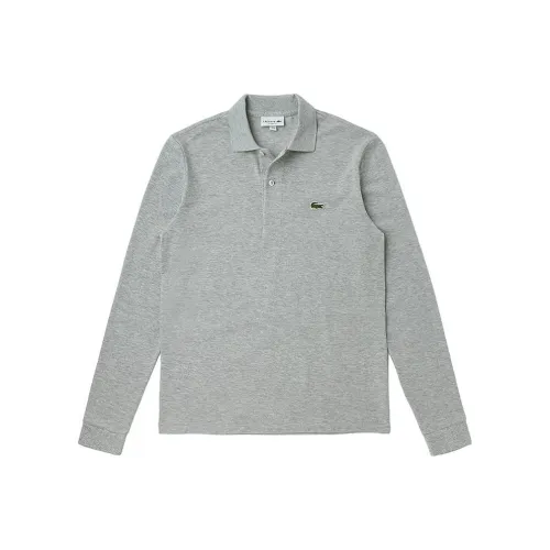 Мужская поло серого цвета с коллаборацией LACOSTE