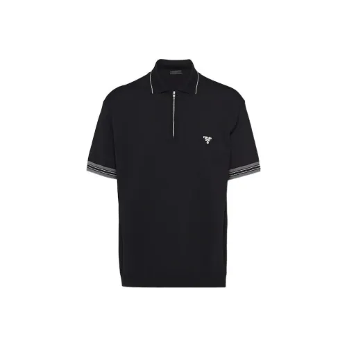 PRADA Мужская поло черного цвета