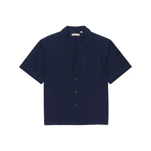 Uniqlo Marni Совместный бренд Co Branding Рубашка Мужская Темно-синяя