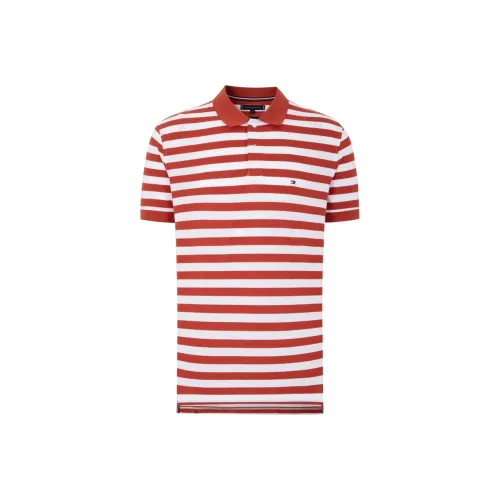 Tommy Hilfiger Polo Мужское Красные и Белые Полосы