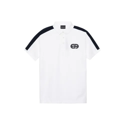 EMPORIO ARMANI EA Белый Темно-Синий Мужская Поло