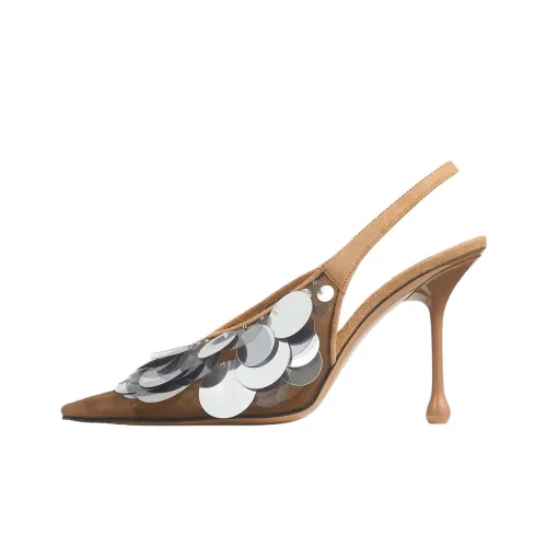 Jimmy Choo Нестандартный каблук Высокие каблуки 9,5 см Женские Рыжевато-коричневый