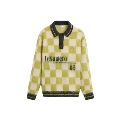 ZARA Поло Мужское Желто-Зеленое