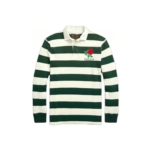 Polo Ralph Lauren FW23 Classic Fit Striped Jersey Rugby Shirt Polo Men's Green Поло Ralph Lauren FW23 Classic Fit Striped Jersey Rugby Рубашка Polo Мужской Зеленый