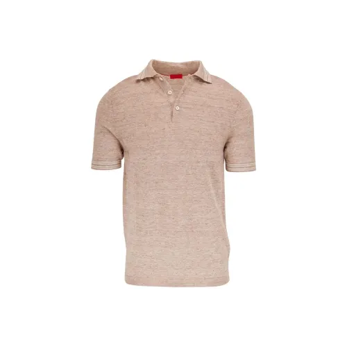 Isaia Light Brown Men's Polo Isaia Светло-коричневая мужская поло