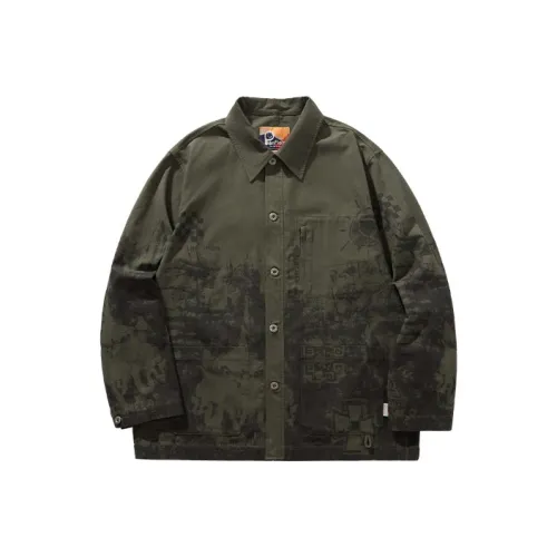 Penfield Оливково-зеленая унисекс рубашка