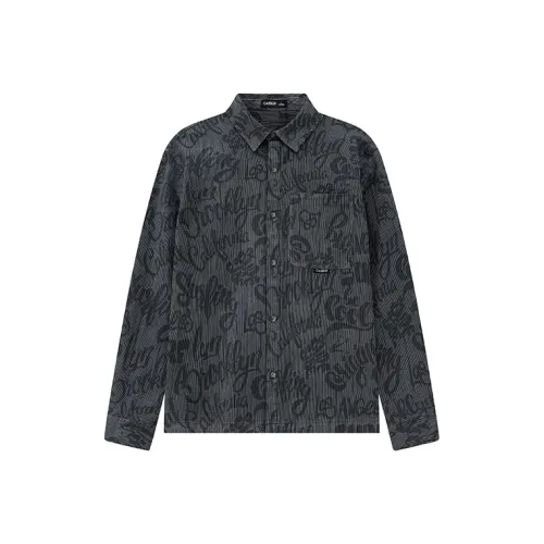 CAISEDI Мужские черные рубашки