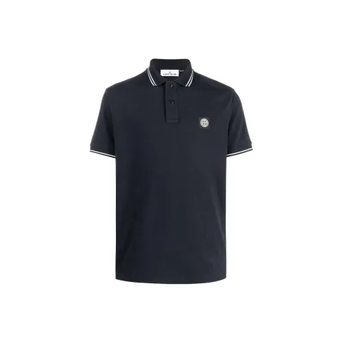 Stone Island Мужская поло темно-синего цвета