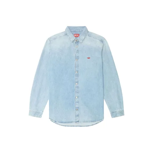 DIESEL Blue Men's Shirts DIESEL Синий Мужские Рубашки