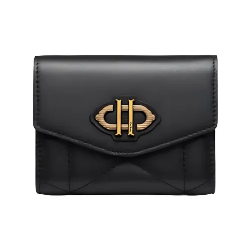 PIERRE CARDIN Кошелек из крупнозернистой текстуры коровьей кожи женский черный