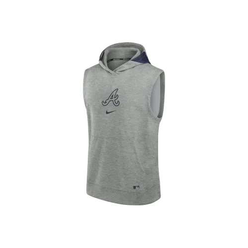 Nike MLB Коллаборация Atlanta Braves Аутентичная Коллекция Early Work Толстовка Atlanta Braves Мужская Серого цвета