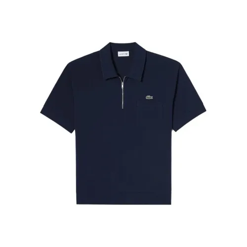 LACOSTE Collaboration Мужская Поло Рубашка Черного Цвета