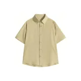 Хаки, однотонный, с коротким рукавом